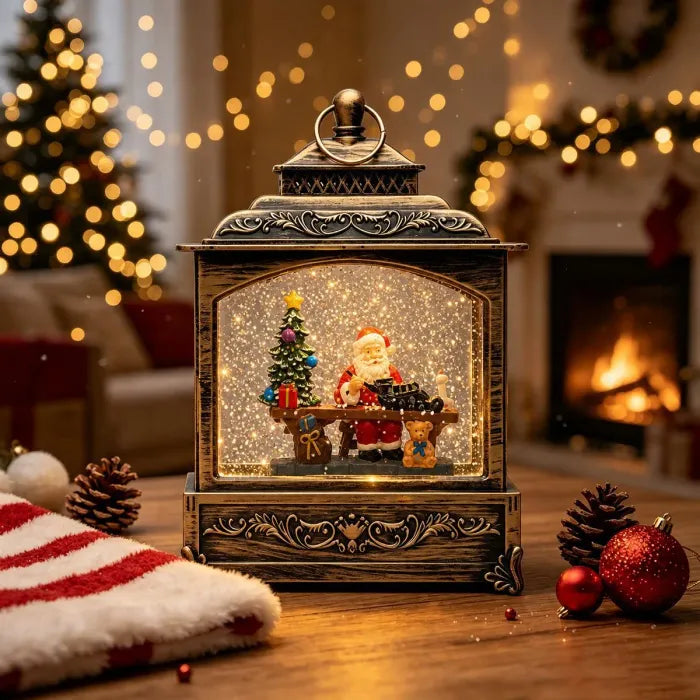 Musical Christmas Lantern with Snow