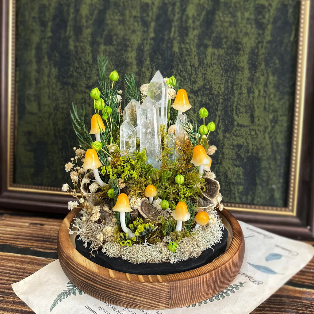 Enchanted Forest Mushroom Lamp – Healing Crystal Nightlight