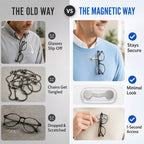 🔥HOT SALE🔥Magnetic Eyeglass Holder – Keep Your Glasses Secure & Always Within Reach