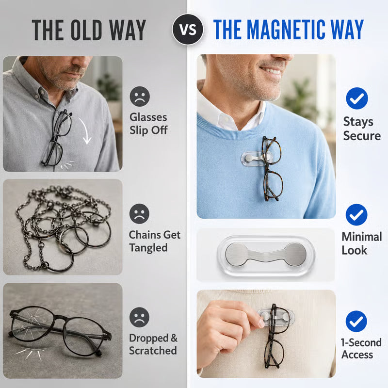 🔥HOT SALE🔥Magnetic Eyeglass Holder – Keep Your Glasses Secure & Always Within Reach