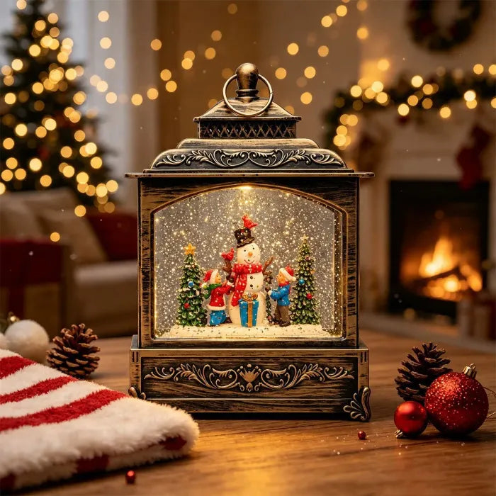 Musical Christmas Lantern with Snow