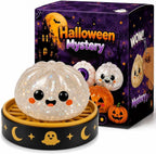 Halloween Mystery Glitter Dumpling Squishy Box Set, Ghost Pumpkin Eyeball Design, Soft Stress Relief Fidget Toy, Party Favor Gift for Boys/Girls