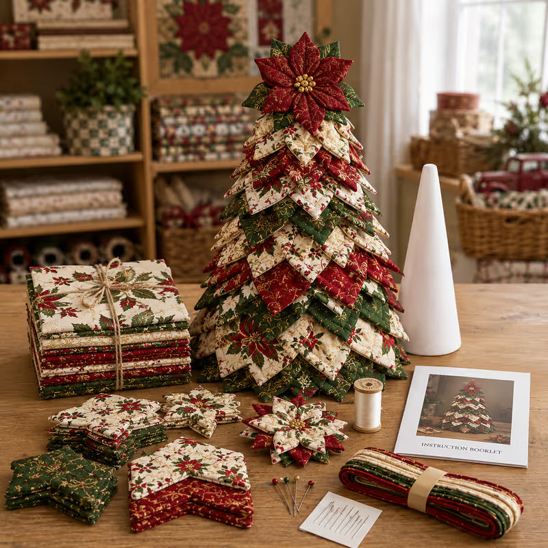 🔥LAST DAY 69% OFF🎄 DIY Quilted Santa Christmas Tree Kit – Handmade Holiday Craft & Festive Tabletop Decor