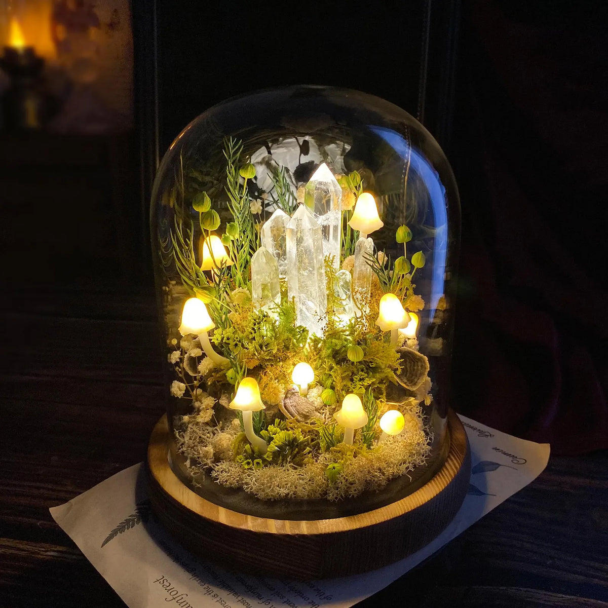 Enchanted Forest Mushroom Lamp – Healing Crystal Nightlight