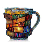 📚 3D Painted Book Mug – Unique Glass Coffee Cup for Readers & Book Lovers🍵
