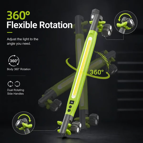 🛠️Rechargeable Magnetic LED Work Light with Built-in Battery - IPX4 Waterproof & Shockproof, Clamp & Magnet Base