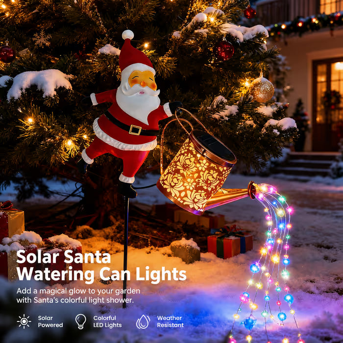 Solar Santa Waterfall Garden Light