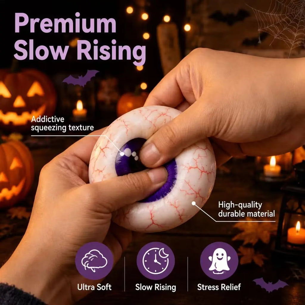 Halloween Mystery Glitter Dumpling Squishy Box Set, Ghost Pumpkin Eyeball Design, Soft Stress Relief Fidget Toy, Party Favor Gift for Boys/Girls