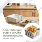 4-Piece Snack & Dumpling Plates with Sauce Compartments