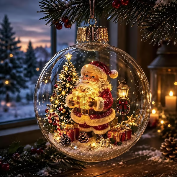 🎅LAST DAY 50% OFF - 🎄Glowing Christmas Diorama Ornament – A Tiny Winter World in Your Hands