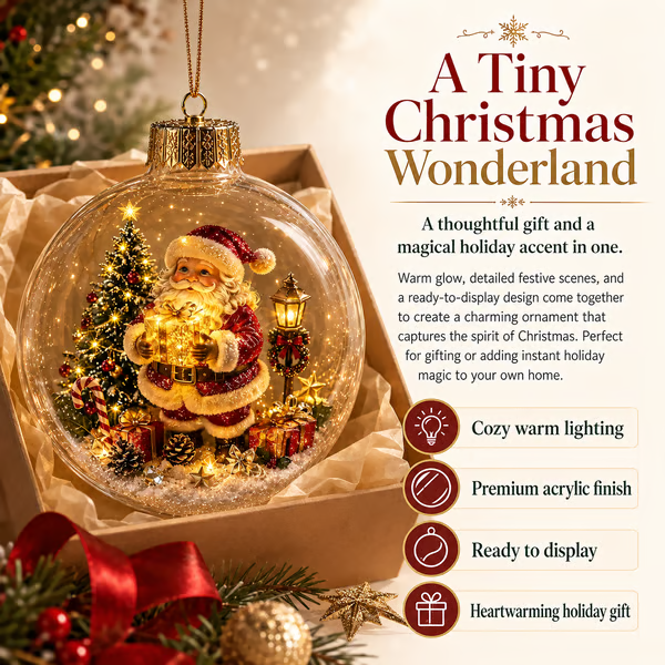 🎅LAST DAY 50% OFF - 🎄Glowing Christmas Diorama Ornament – A Tiny Winter World in Your Hands
