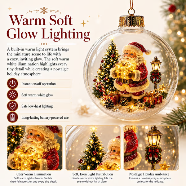 🎅LAST DAY 50% OFF - 🎄Glowing Christmas Diorama Ornament – A Tiny Winter World in Your Hands