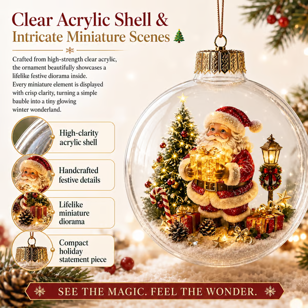 🎅LAST DAY 50% OFF - 🎄Glowing Christmas Diorama Ornament – A Tiny Winter World in Your Hands