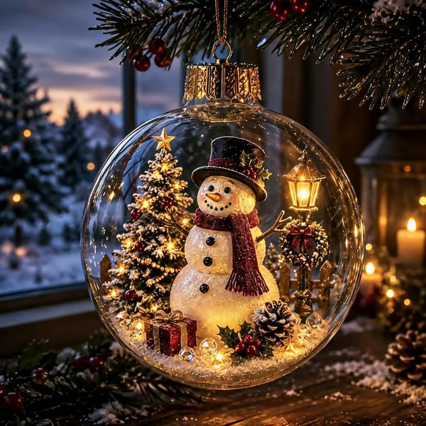 🎅LAST DAY 50% OFF - 🎄Glowing Christmas Diorama Ornament – A Tiny Winter World in Your Hands