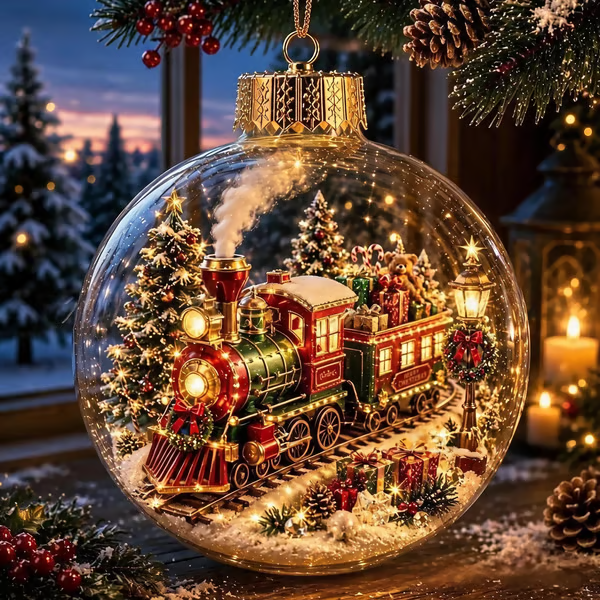 🎅LAST DAY 50% OFF - 🎄Glowing Christmas Diorama Ornament – A Tiny Winter World in Your Hands