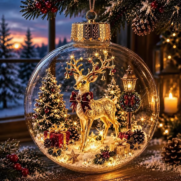 🎅LAST DAY 50% OFF - 🎄Glowing Christmas Diorama Ornament – A Tiny Winter World in Your Hands