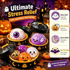 Halloween Mystery Glitter Dumpling Squishy Box Set, Ghost Pumpkin Eyeball Design, Soft Stress Relief Fidget Toy, Party Favor Gift for Boys/Girls
