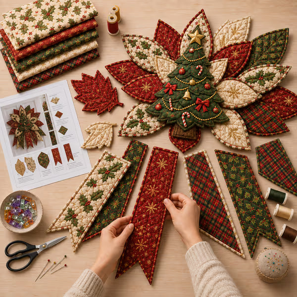 🎄Beginner-Friendly Oversized Christmas Character Quilted Door Hanger Sewing Kit | Complete Kit with All Tools & Step-by-Step Guide Included 💕