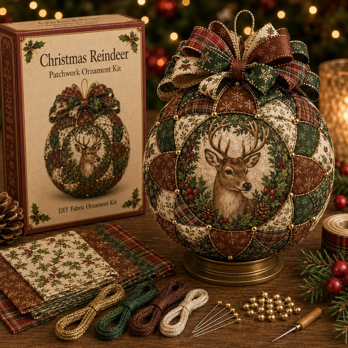 🔥🎄 Christmas Special – 50% OFF 🎁 Christmas Classics Patchwork Ornament DIY Kit