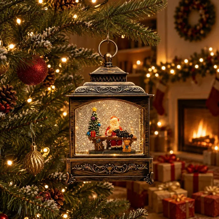 Musical Christmas Lantern with Snow