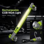 🛠️Rechargeable Magnetic LED Work Light with Built-in Battery - IPX4 Waterproof & Shockproof, Clamp & Magnet Base