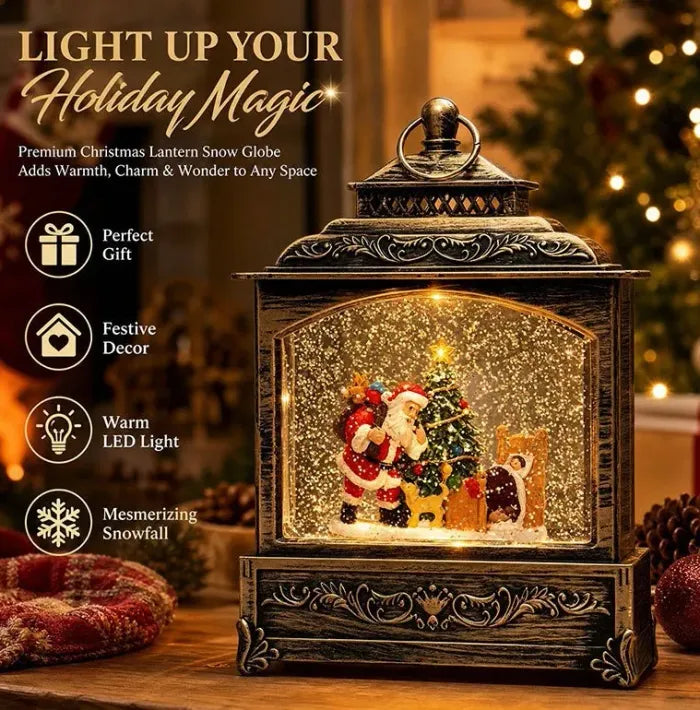 Musical Christmas Lantern with Snow