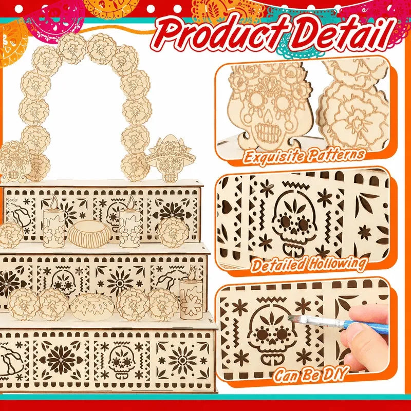 🎃🏵️Day of the Dead Wooden Altar Display Set(📦Buy 2 Free Shipping)