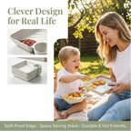 4-Piece Snack & Dumpling Plates with Sauce Compartments