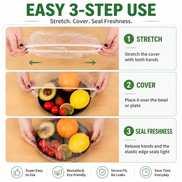🔥LAST DAY SALE 49% OFF-100Pcs Medium Reusable Elastic Plastic Bowl Covers - Kitchen Bread Proofing,