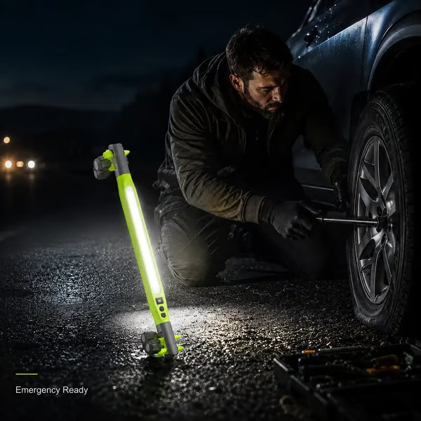 🛠️Rechargeable Magnetic LED Work Light with Built-in Battery - IPX4 Waterproof & Shockproof, Clamp & Magnet Base