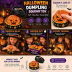 Halloween Mystery Glitter Dumpling Squishy Box Set, Ghost Pumpkin Eyeball Design, Soft Stress Relief Fidget Toy, Party Favor Gift for Boys/Girls