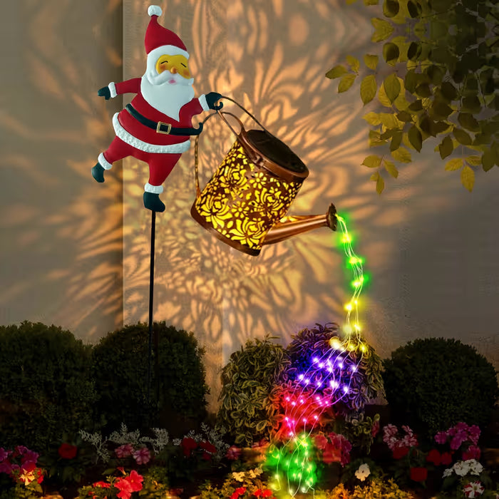Solar Santa Waterfall Garden Light