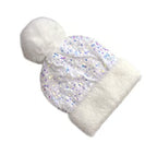 Sequin Fur Pom Beanie