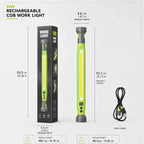 🛠️Rechargeable Magnetic LED Work Light with Built-in Battery - IPX4 Waterproof & Shockproof, Clamp & Magnet Base