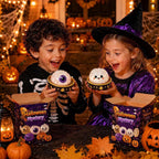Halloween Mystery Glitter Dumpling Squishy Box Set, Ghost Pumpkin Eyeball Design, Soft Stress Relief Fidget Toy, Party Favor Gift for Boys/Girls
