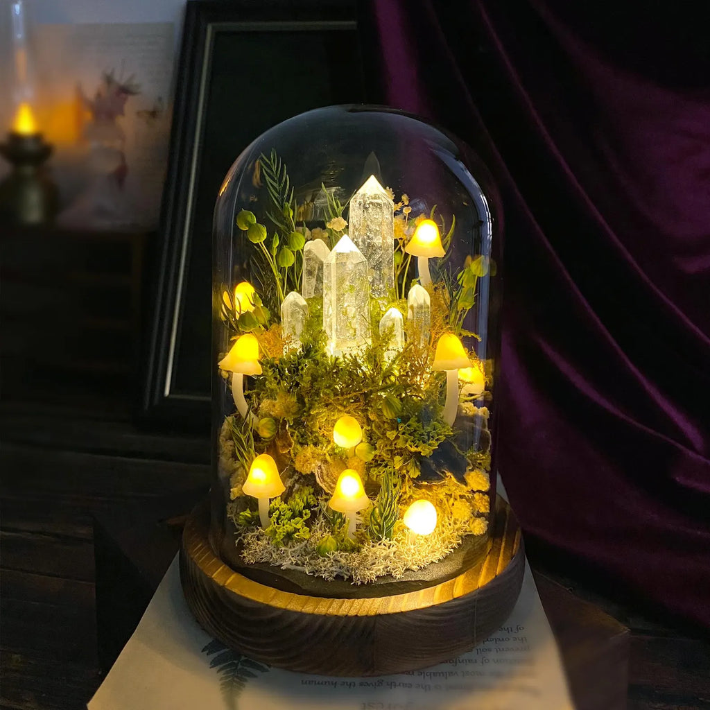 Enchanted Forest Mushroom Lamp – Healing Crystal Nightlight