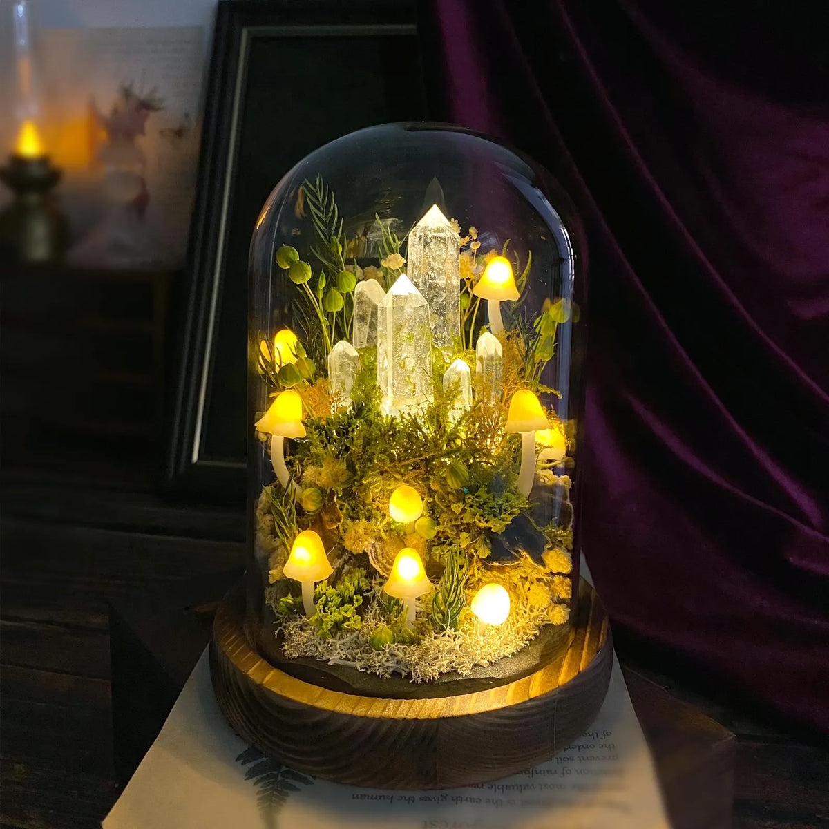 Enchanted Forest Mushroom Lamp – Healing Crystal Nightlight