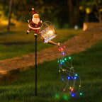 Solar Santa Waterfall Garden Light