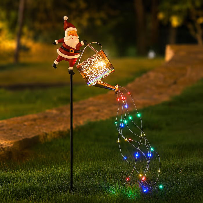 Solar Santa Waterfall Garden Light