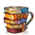📚 3D Painted Book Mug – Unique Glass Coffee Cup for Readers & Book Lovers🍵