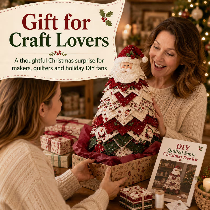 🔥LAST DAY 69% OFF🎄 DIY Quilted Santa Christmas Tree Kit – Handmade Holiday Craft & Festive Tabletop Decor