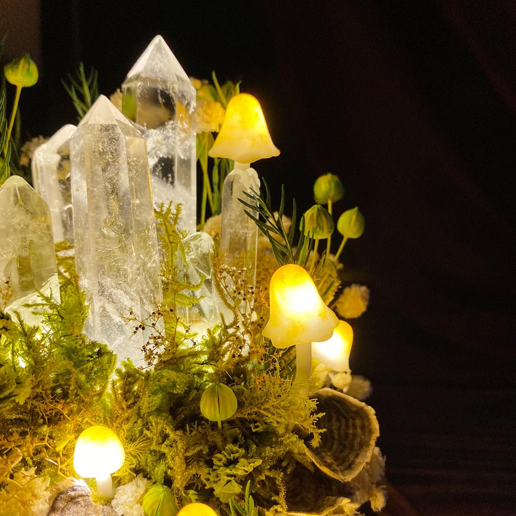 Enchanted Forest Mushroom Lamp – Healing Crystal Nightlight