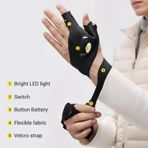LED Flashlight Waterproof Gloves🧤💡🔧(Maintenance, Exploration, Emergency Lighting)