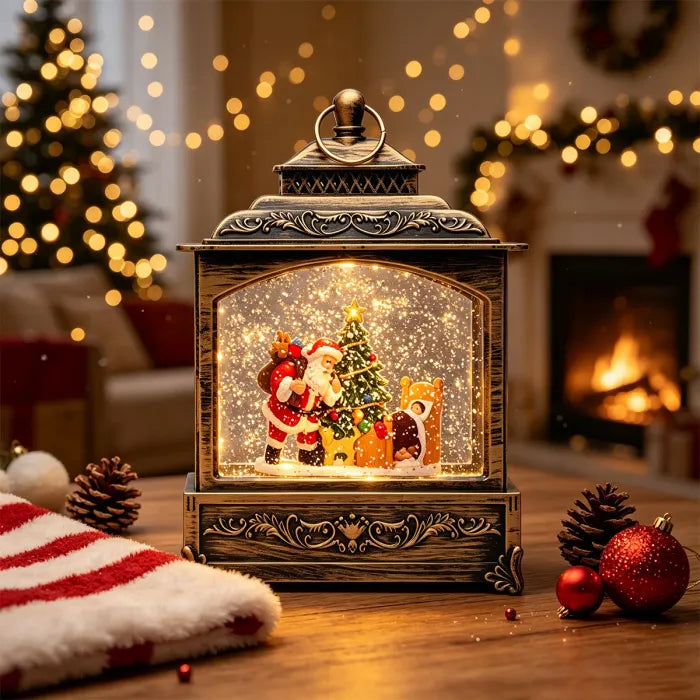 Musical Christmas Lantern with Snow