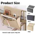 Bedside Caddy, 5 Pockets Felt Bedside Storage Organizer, Hanging Storage Organizer for Home Bedroom Living Room College Dorm Bed Water Bottles, Magazines, Phone, Glasses (Beige)