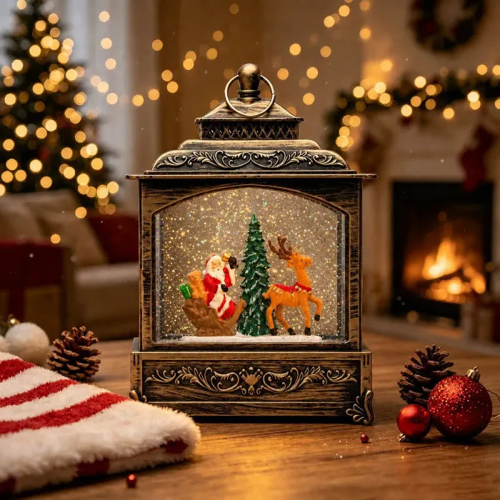 Musical Christmas Lantern with Snow
