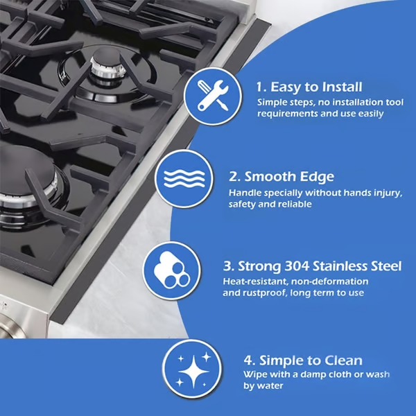 🔥LAST DAY 49% OFF - 🎁Retractable Stainless Steel Stove Gap Covers