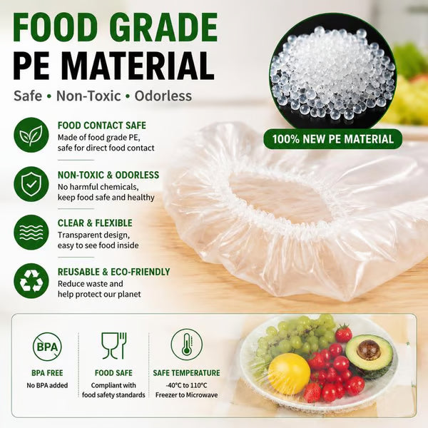 🔥LAST DAY SALE 49% OFF-100Pcs Medium Reusable Elastic Plastic Bowl Covers - Kitchen Bread Proofing,