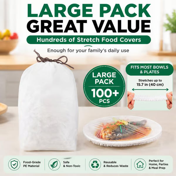🔥LAST DAY SALE 49% OFF-100Pcs Medium Reusable Elastic Plastic Bowl Covers - Kitchen Bread Proofing,