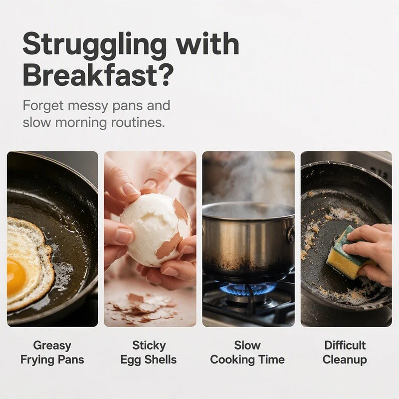 🥳2026 HOT SALE🥳💞50K+ SOLD! 🥗🎁 50% OFF! Microwave Egg Poacher——Dual‑cavity, non‑stick & easy clean. Healthier than frying – stock up & save!！🏠✅